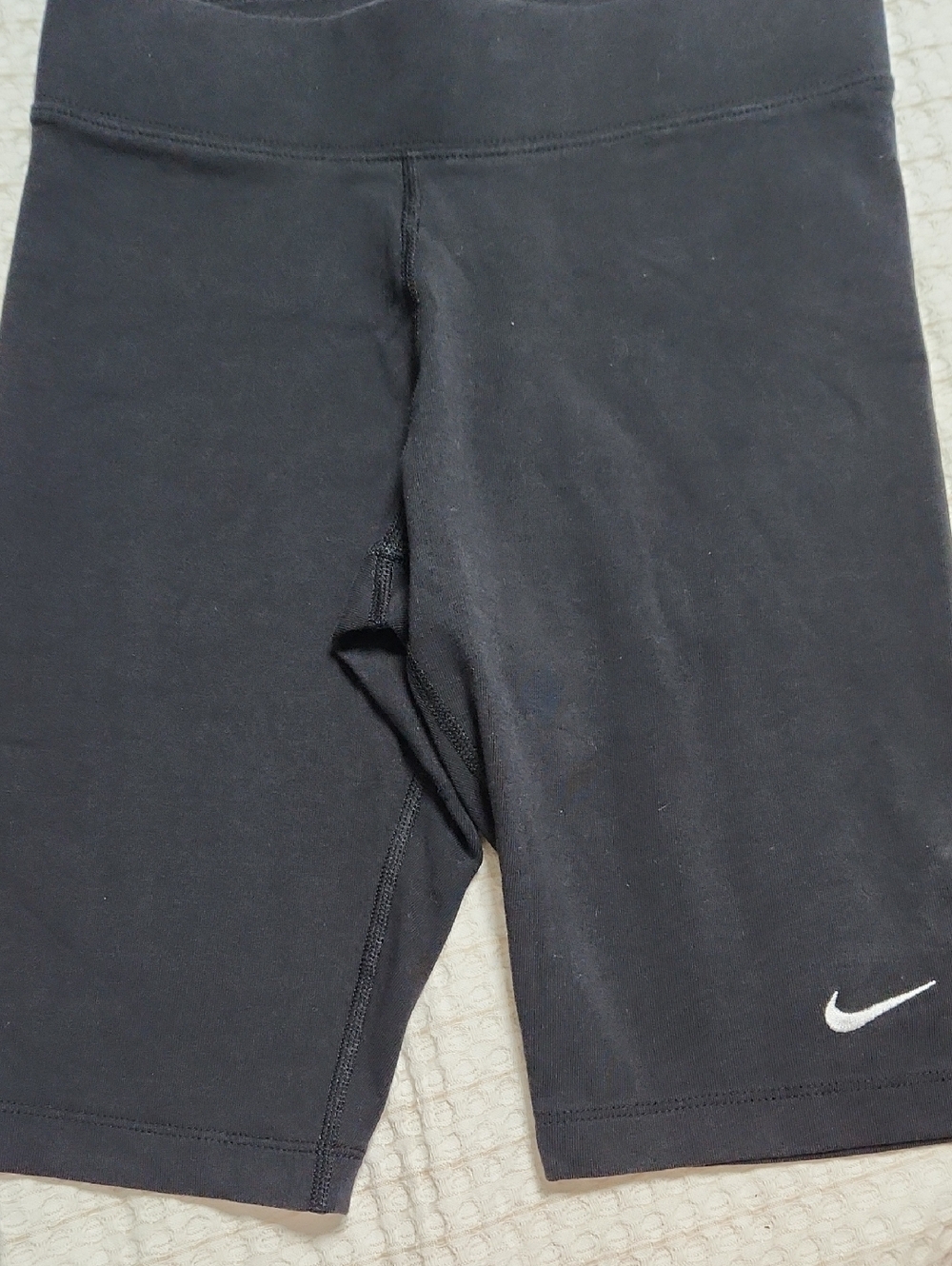 Nike Black Kids Cycling Shorts with White Swoosh